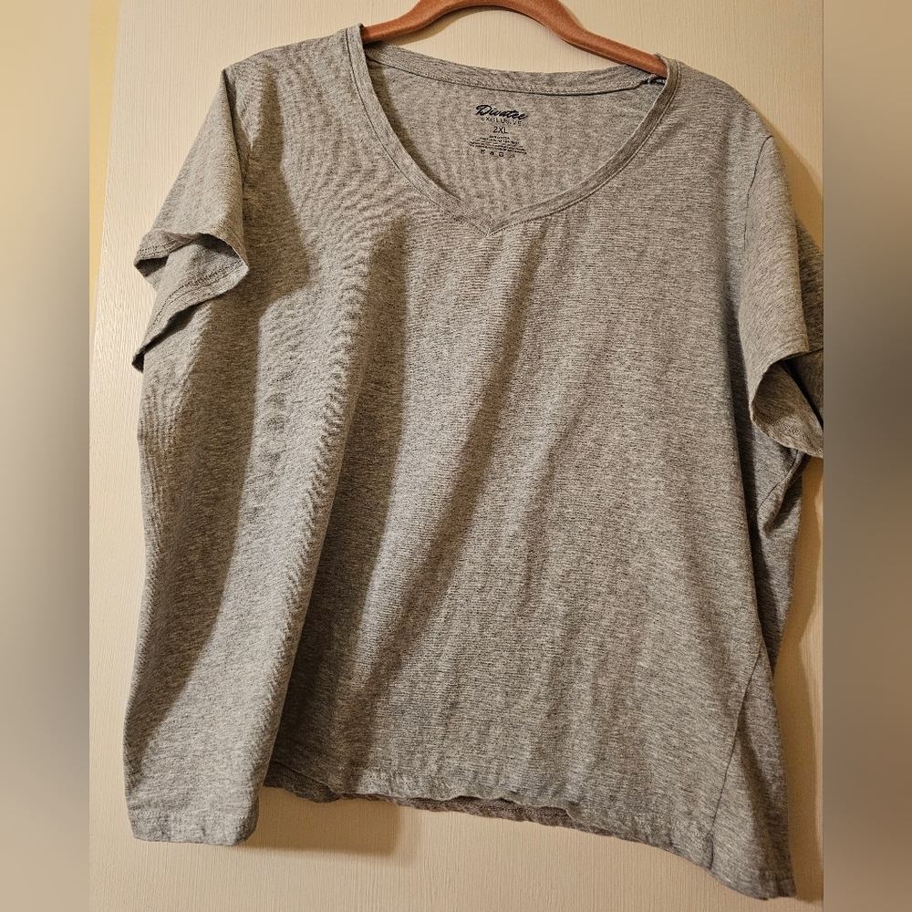 Set of 5 V-Neck 100% Cotton Tees - Size 2X